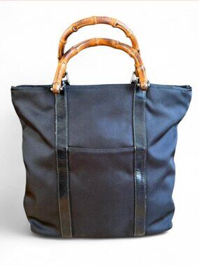 Gucci Black Tote with Bamboo Handles
